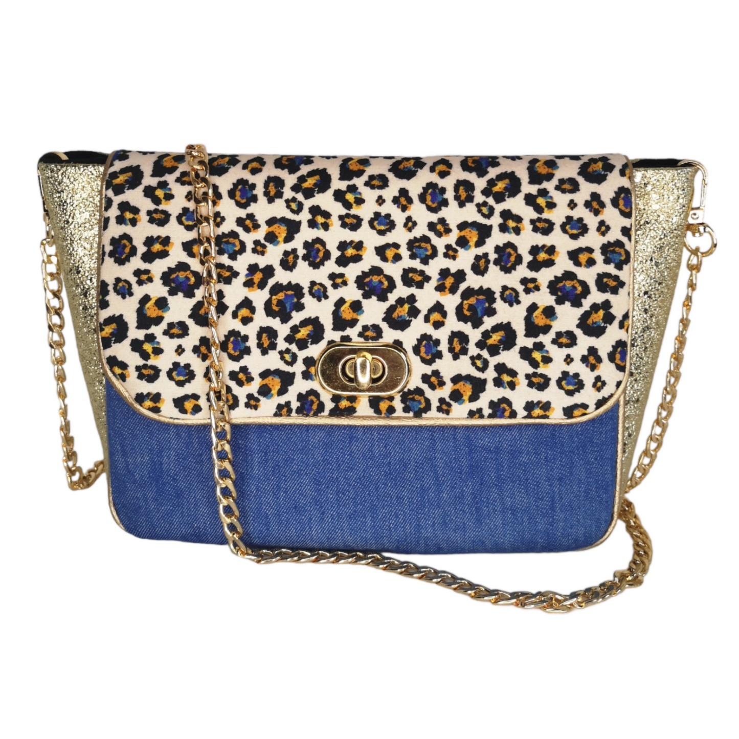 Sac à main Léopard Jean doré