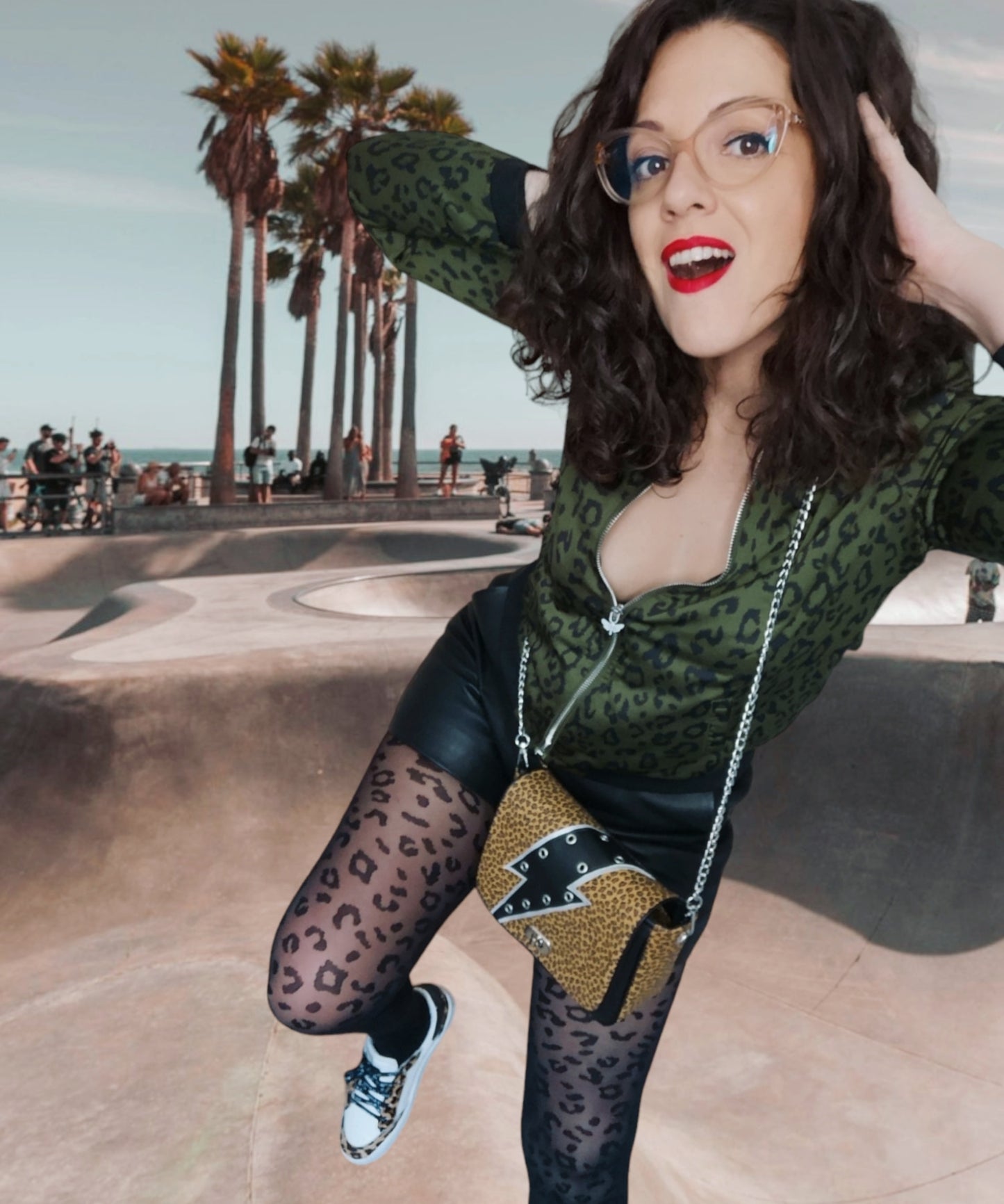 Sac à main léopard camel BOWIE LÉO