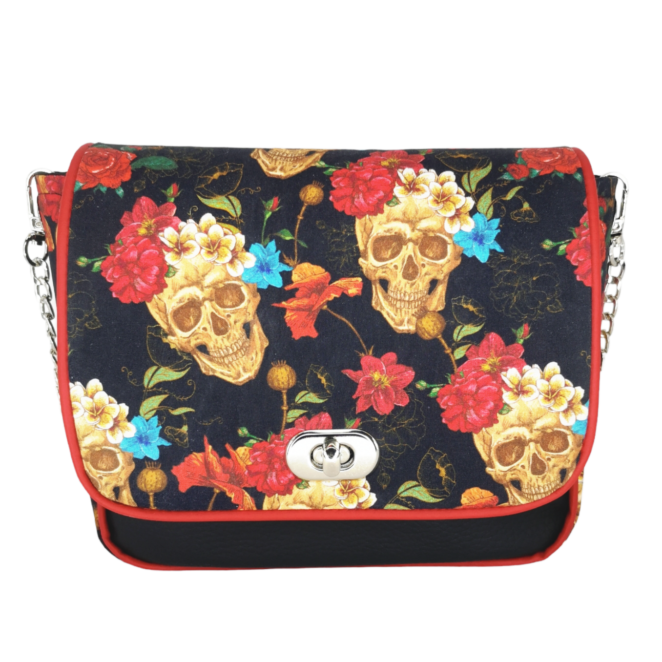 Sac bandoulière chaîne SKULL FLOWER