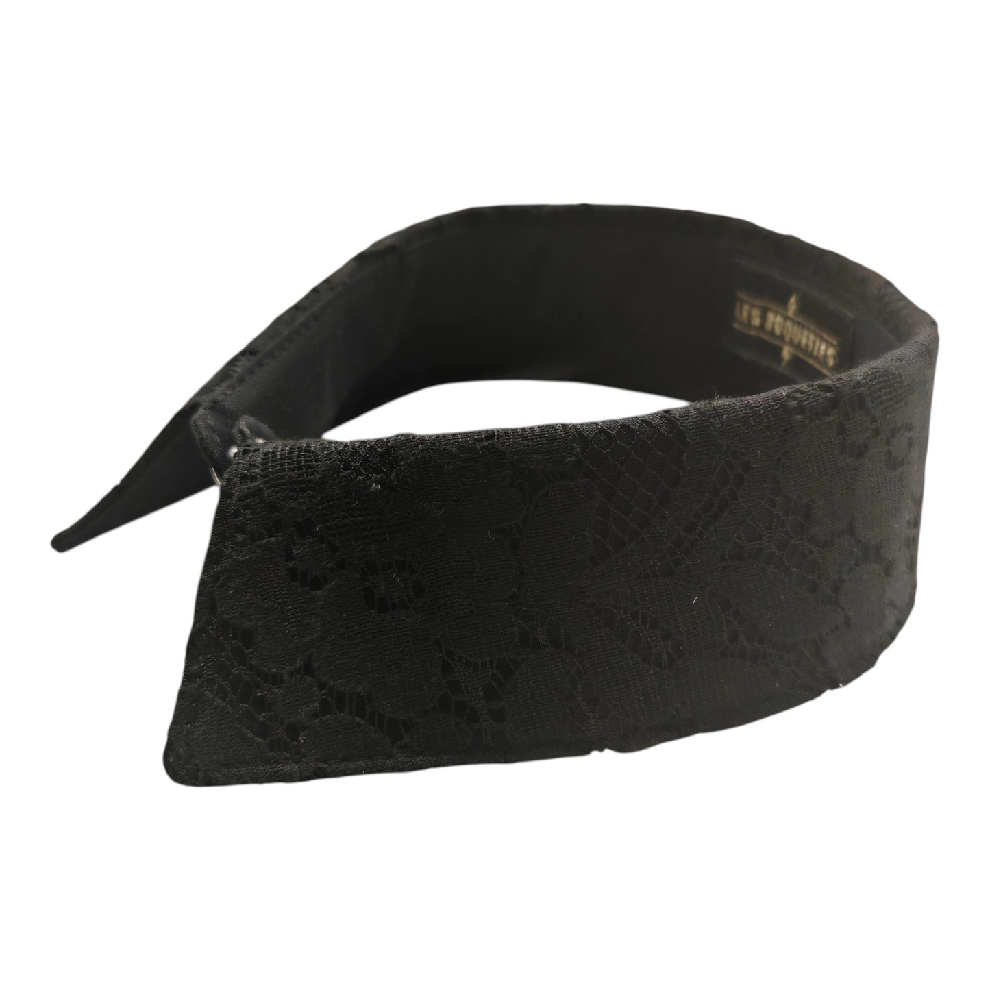 Col amovible artisanal en dentelle noire avec bouton pression, accessoire de mode style victorien et rockabilly par Les RoQuettes
