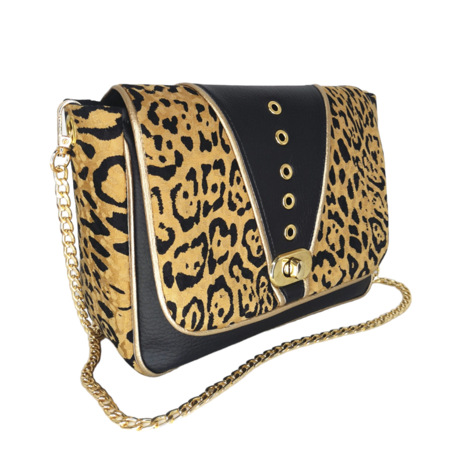 LEOPARD ROCK chain shoulder handbag