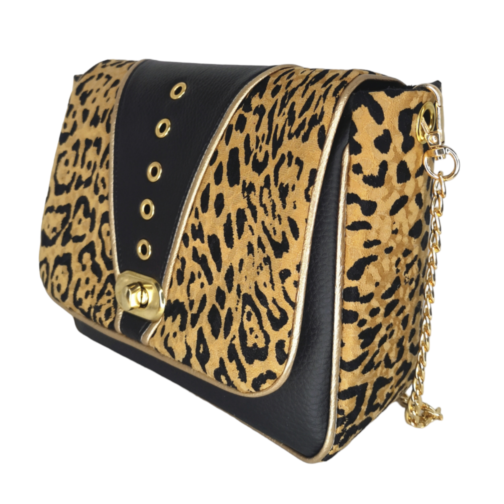LEOPARD ROCK chain shoulder handbag