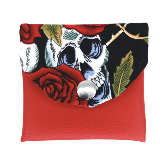 Purse Skulls and red roses