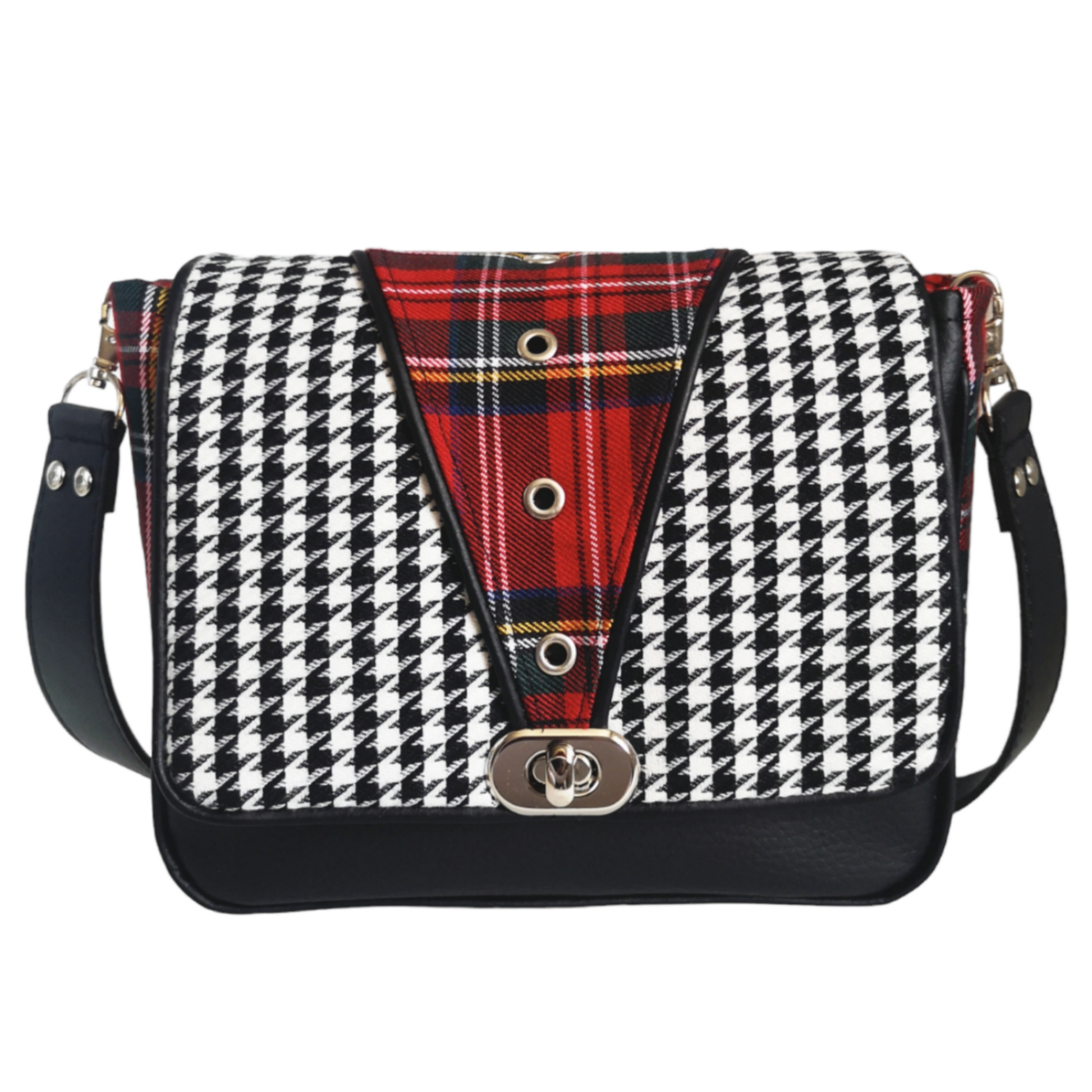 Sac main tartan cossais et pied de poule paule TARTAN ROCK